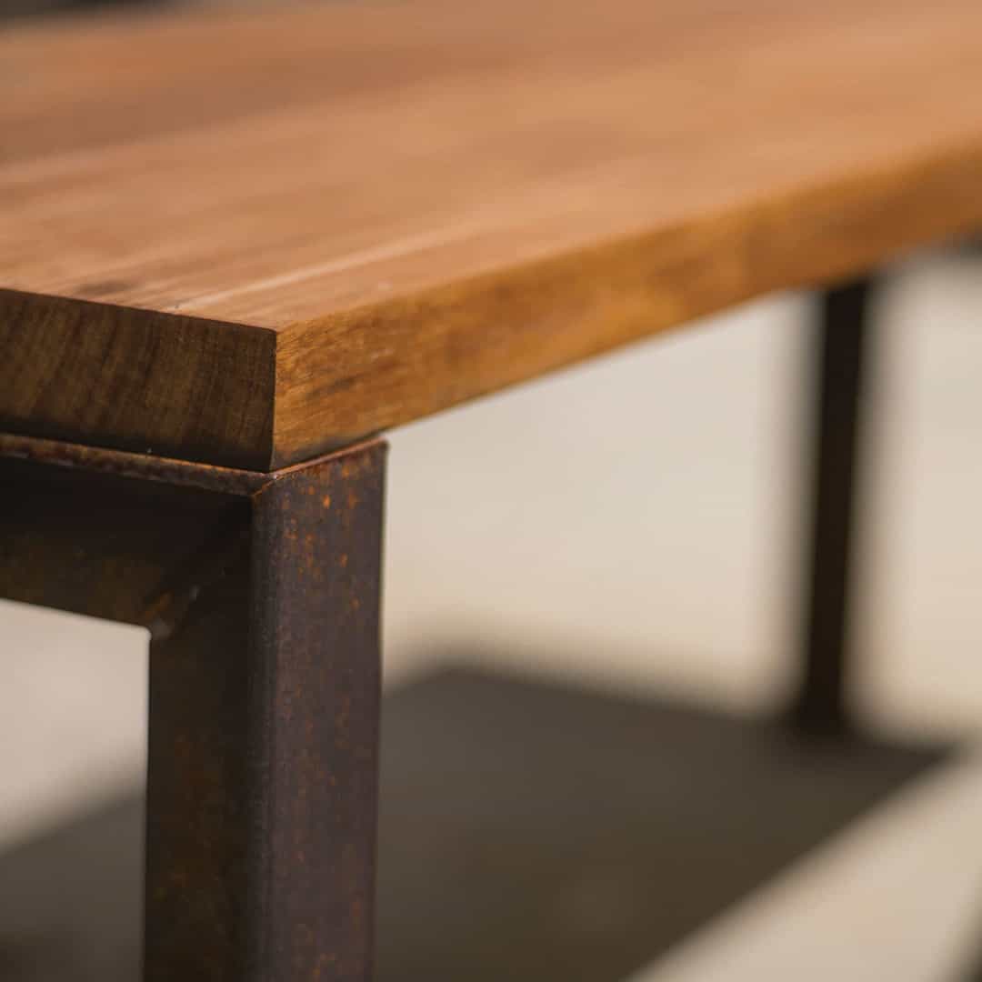 Bespoke Steel and Hardwood Table Set Photo